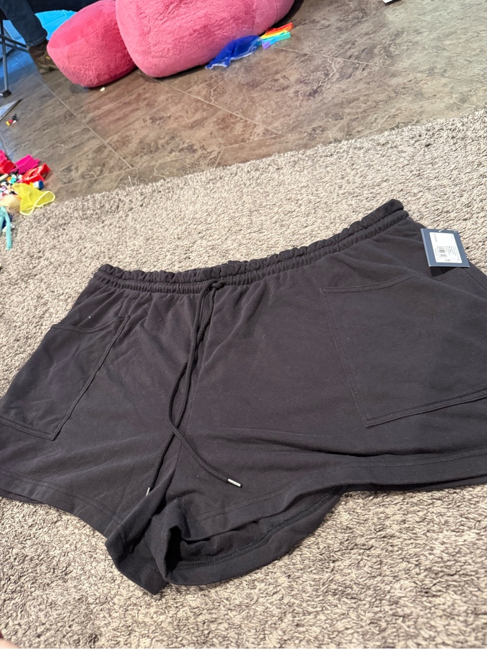 Black women’s lounge shorts terry cloth inside